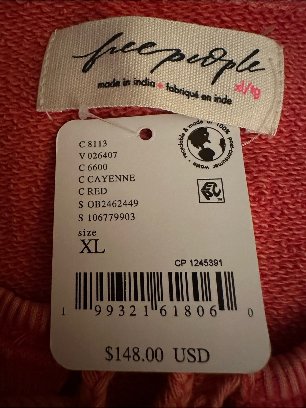 Free People Bohemian Cape Me Cozy Cardi Sweatshirt Cardigan Size XL NWT - Picture 11 of 13